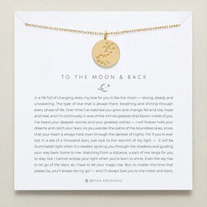 BRYAN ANTHONYS To the Moon and Back Necklace Gold Tone NIB